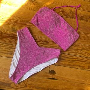 VS PINK pink sparkle 2 piece bikini